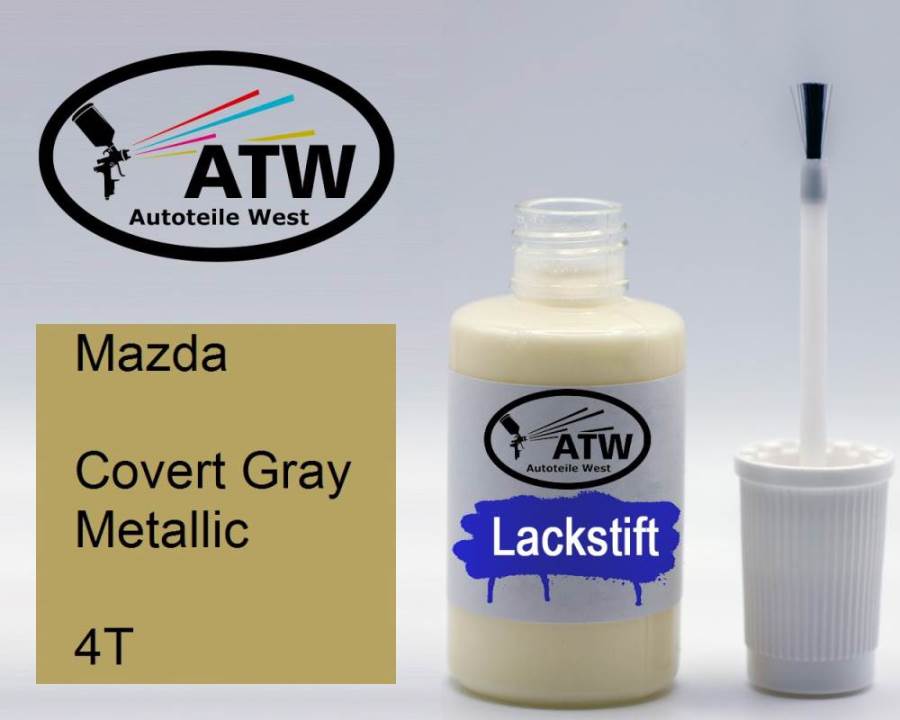 Mazda, Covert Gray Metallic, 4T: 20ml Lackstift, von ATW Autoteile West.